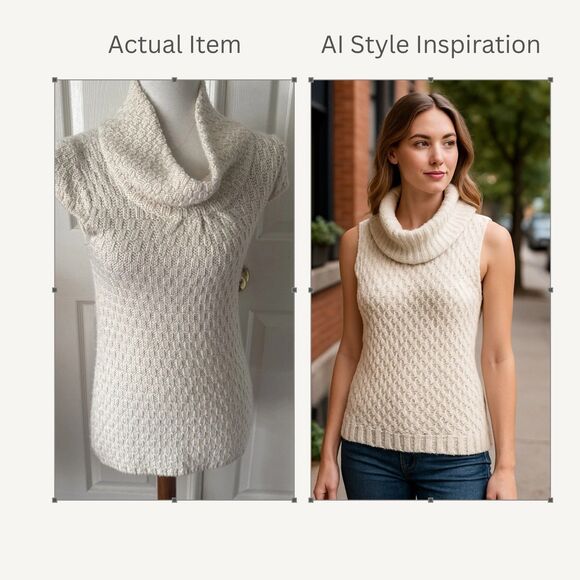 Cream Chunky Knit Cowl Neck Sweater Women’s Small Soft Pullover Fall Cozy - Picture 1 of 12